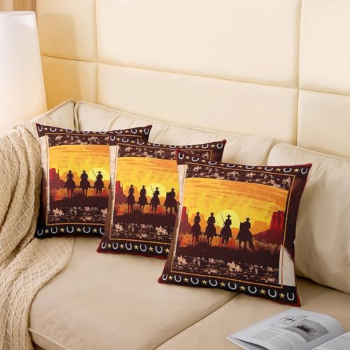 Housses de coussin motif fer à cheval orange fermeture éclair - 5