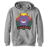 Fifth Sun Boy's Pokemon Icon Gengar 094 Pull Over Hoodie - Athletic Heather - Small