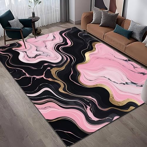 Tapete decorativo moderno 6x8ft negro y rosa degradado miniatura 3