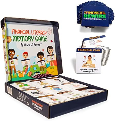 Financial Literacy Memory Matching Game, Fun and Educational Game for Children and Families, Financial Literacy Flashcards for Kids and Beginners