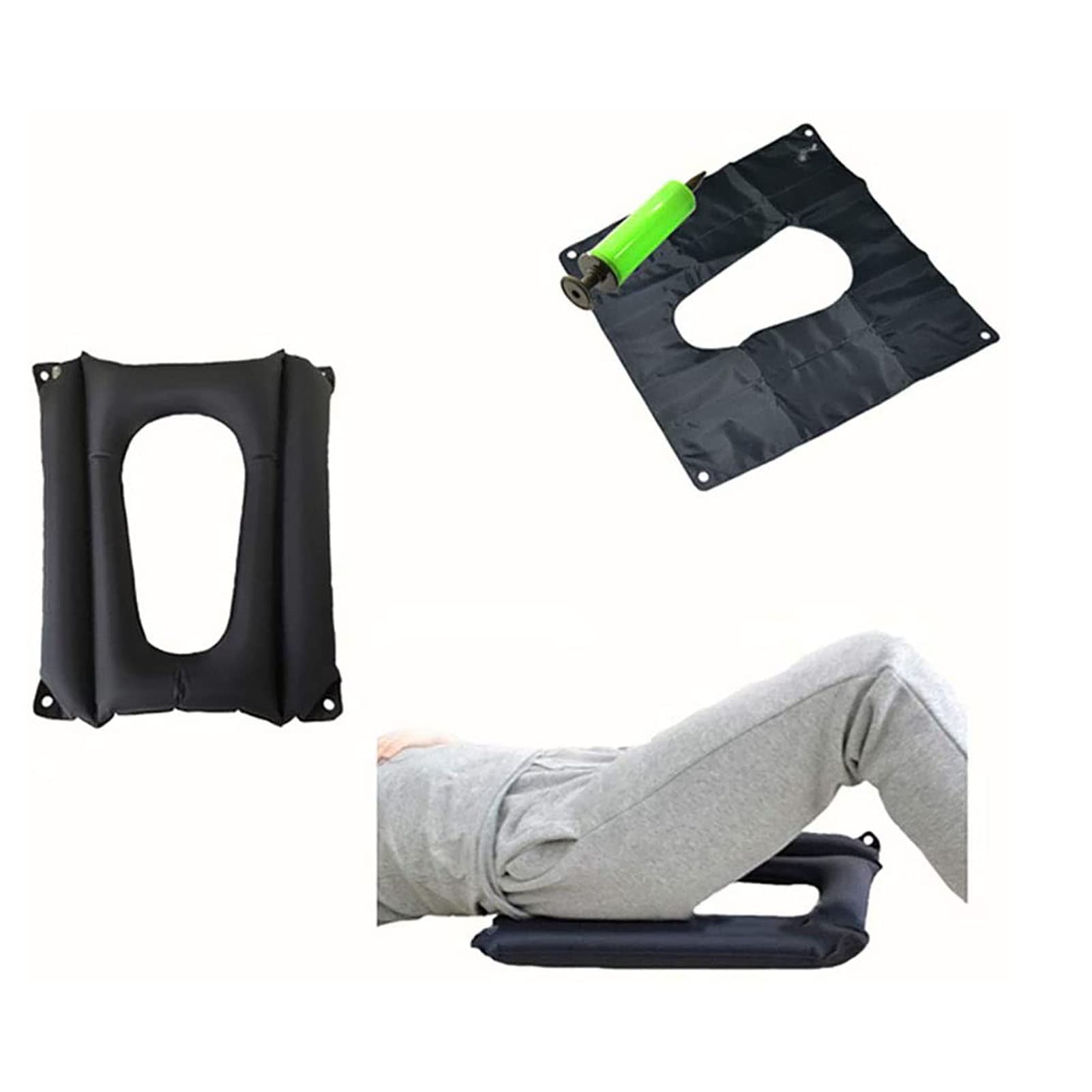 Cojín Inflable para hemorroides, Asiento de Inodoro, Almohadilla de Aire, antiescaras, acné, Productos para el Cuidado de Personas Mayores, Silla de Ruedas, sillas de Cocina, 46 x 41 x 5 cm