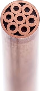 EZSMITH Mosaic Pin - (0.218 (7/32) Inch Diameter) - (718CCC) - (Copper Outer Material)(Copper Inner Material) - Decorative Knife Handle Pins and Rods for Fixed Blade Knives
