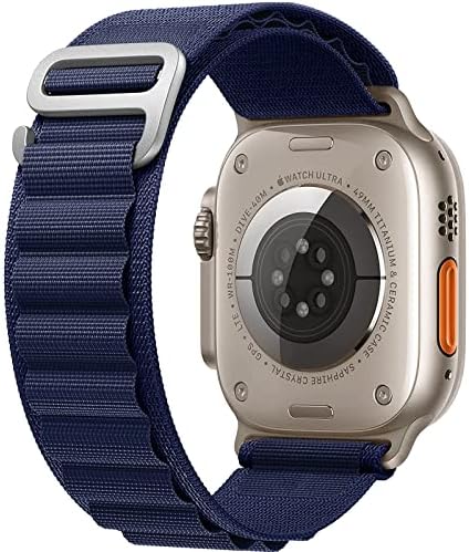 UpNeioco Alpine Loop Strap Compatible with Apple Watch Ultra Strap 49mm/Size 45mm 44mm 42mm, Sport Nylon Adjustable Replacement Band with Titanium G-Hook for iWatch Series 8/7/6/5/4/3/2/1/SE, Green