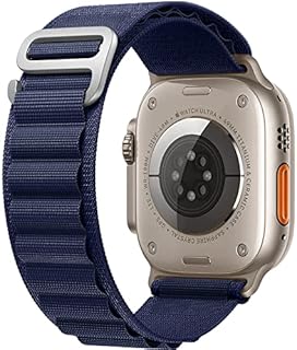 UpNeioco Alpine Loop Strap Compatible with Apple Watch Ultra Strap 49mm/Size 45mm 44mm 42mm, Sport Nylon Adjustable Replacement Band with Titanium G-Hook for iWatch Series 8/7/6/5/4/3/2/1/SE, Green