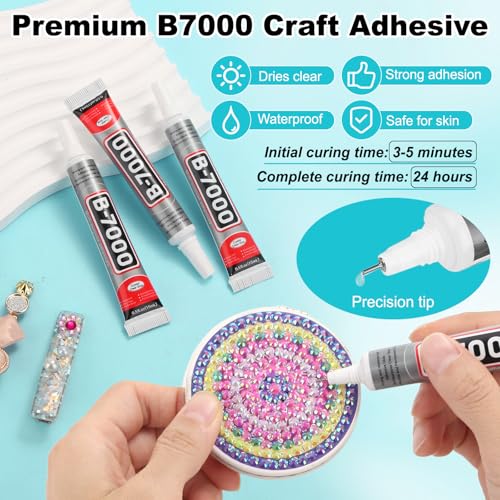 Image of 60 Tube B-7000 Glue 15Ml /0.5 fl oz- Strong Transparent Rhinestone Glue with Precision Tip, Waterproof, Flexible, Bulk B7000 Glues Paste Adhesive for DIY Craft Jewelry Making Shoes Phone Repair