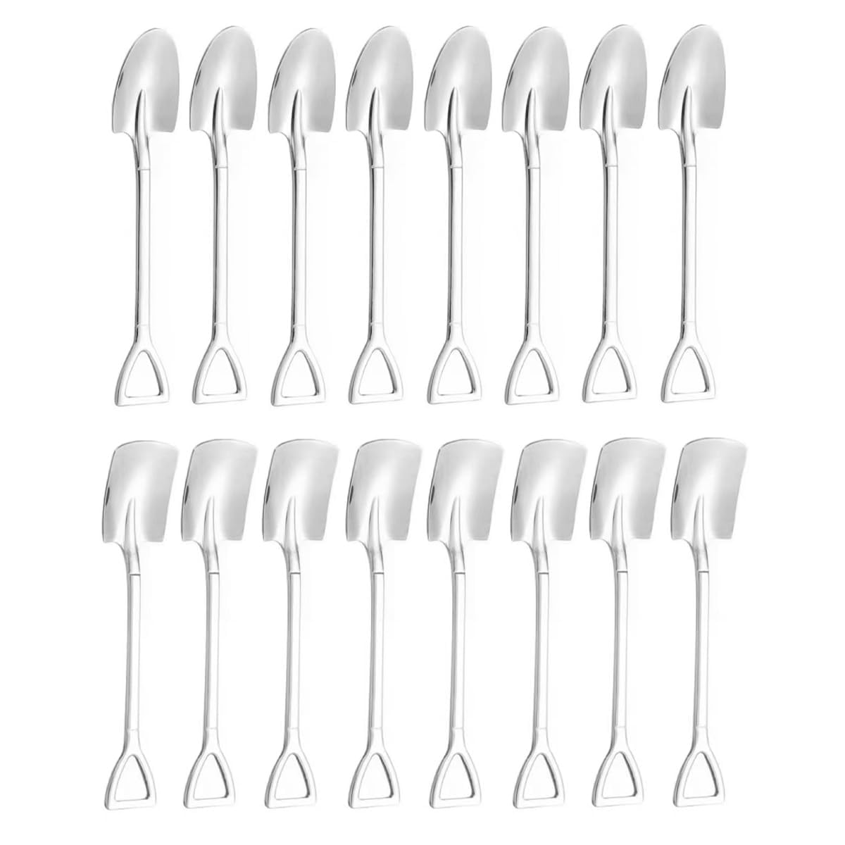 Namvo Stainless Steel Spade Spoon - Creative Shovel-shaped Net Red Spoon for Watermelon, Milk Tea, Coffee, Sugar, Ice Cream, Desserts