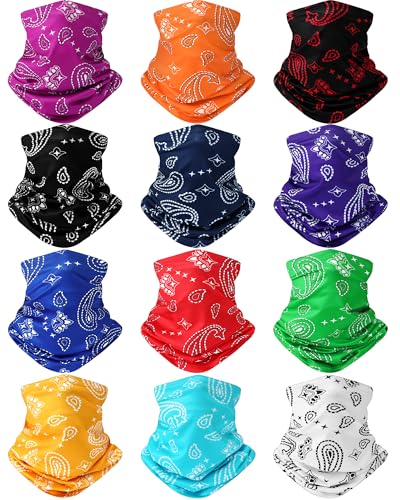 Image of Cuffbow 12 Pack Neck Gaiters Face Mask Balaclava for Men Women Cooling Neck Gaiter Summer UV Protection Scarf