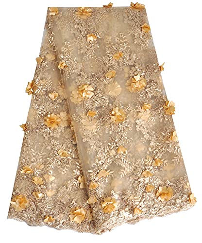 Sanvera17 african lace fabric 3d flower nigerian embroi…