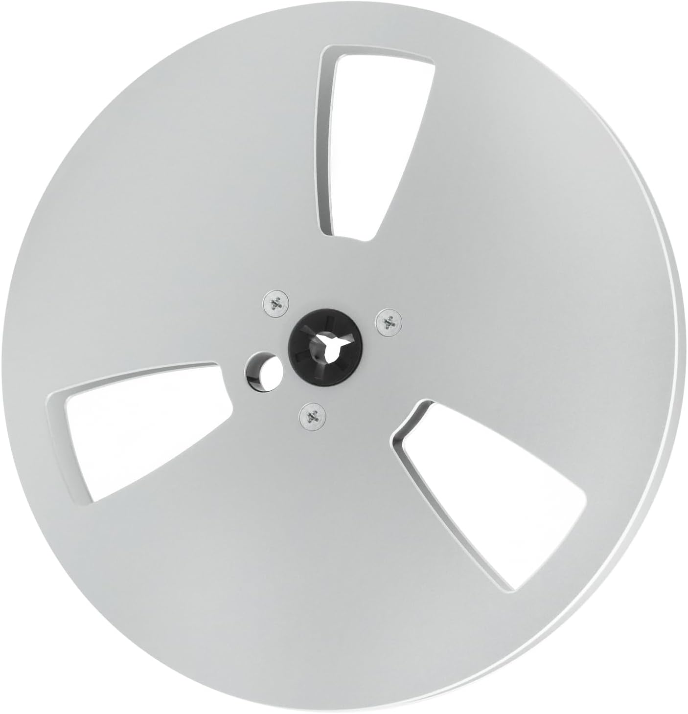 7 Inch Empty Tape Reel, 1/4 Inch Aluminum Alloy Takeup Reel for Reel to Reel Tape Recorders, 3-Hole Empty Spool for Analog Audio Restoration and Replacement (Silver)