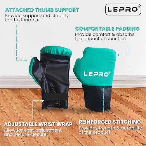 Image of LEPRO Kids Boxing Kit, Kids Punching Bag Set, Hanging Boxing Bag with Boxing Gloves & Headgear, Kids Boxing Set for 2-8 Years for Karate Muay Thai Kick Taekwondo Training (Cyan)