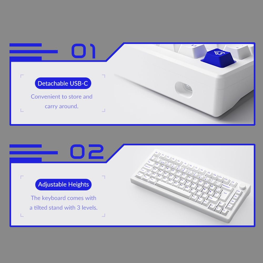 Akko MOD007 PC Gasket Mechanische Tastatur, ISO DE/Nordic Layout, 75% Gaming Keyboard mit Superelastisch und Weich Flex-Cut PCB, Hot-Swap Linear Switch (HiFi Mahjong Sound), PBT Keycap, Drehknopf