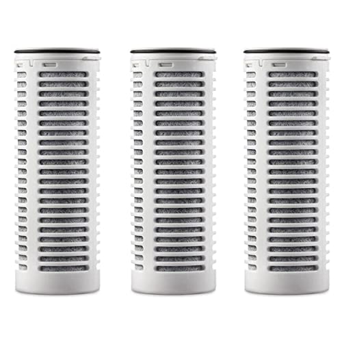 FACHIOO Replacement Filters Compatible with All FACHIOO and Puro® Glass Water Filter Pitcher,Filters 211 Gallons,Carbon Water Filter Removes Lead,Odors,Microplastics, Chlorine,Impurities (Pack of 3)