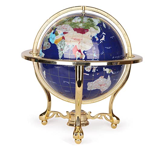 geographic globe Gemstone World Globe With Stand 9.4inch Tall 5.9inch Diameter Vintage Geographic Globe Desktop Educational Globe For Home world globe...