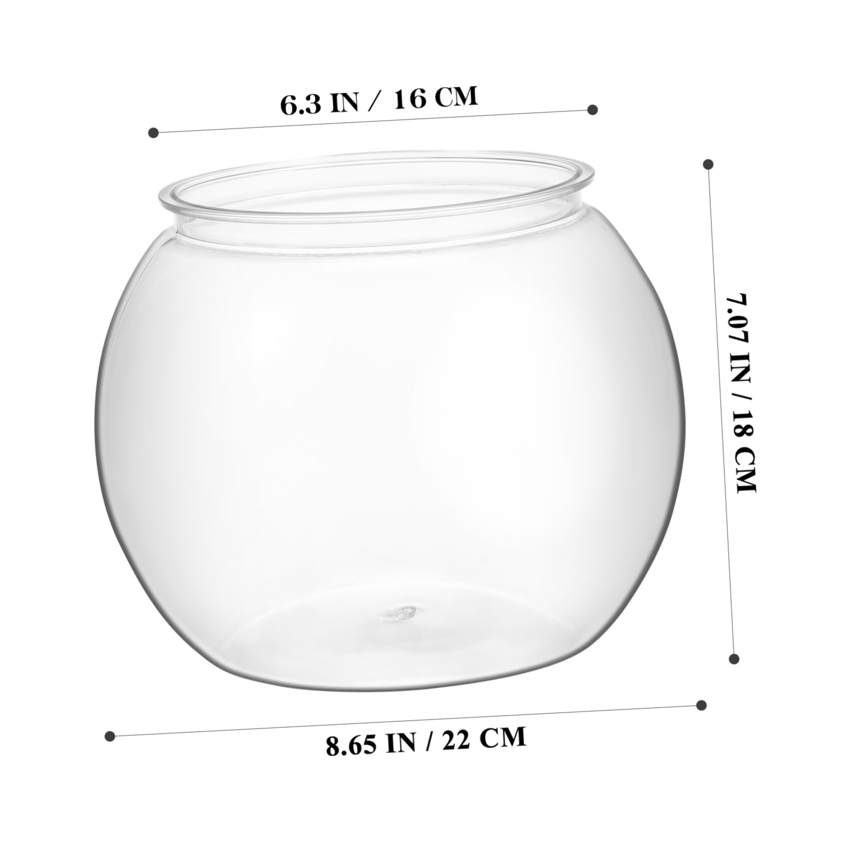 Pecera Plástica Transparente Redonda para Escritorio Acuario Pequeño Durable de Pet Decoración para Oficina y Resistente a para Peces Betta y Tortugas