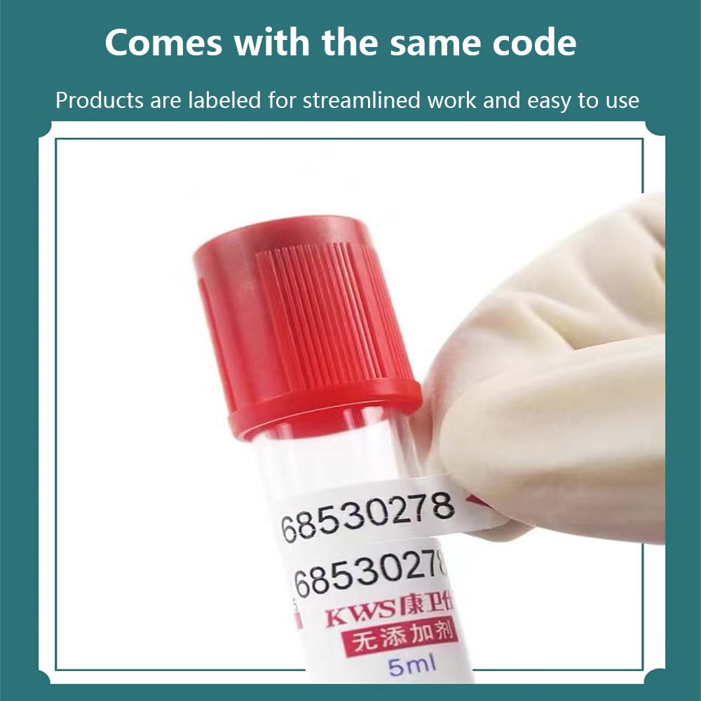 Provetta per Prelievo Del Sangue, Provetta per Prelievo Del Sangue Da 5 Ml, 100 Pezzi per Confezione, Provetta in Plastica Monouso, Quattro Specifiche Funzionali, Per Laboratori,Red
