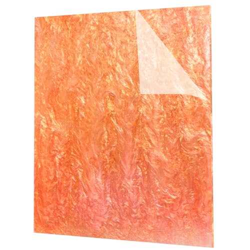 Image of Pearl Glitter Cast Acrylic Sheet 1 /8 Inch for Laser Cutting 12x8 Inch Sparkly Water Stream Pattern Acrylic for Laser Engraving, Crafts, DIY Projects (1, Orange, 12x8 Inch)