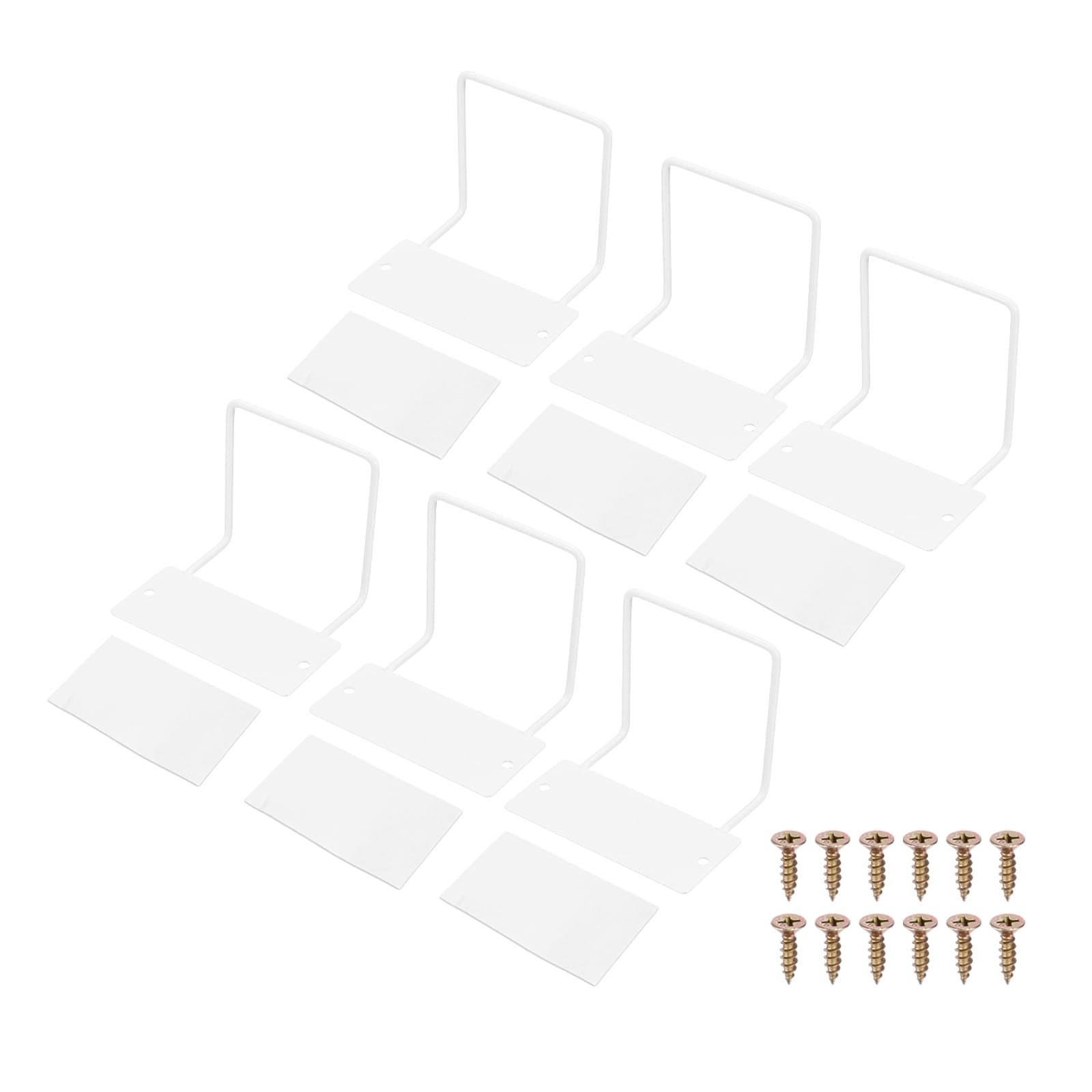 sourcing map 6Pcs Mattress Slide Stopper, 120mm x 100mm Mattress Retainer Bar Metal Non-Slip Slide Holders for Most Bed Frames to Prevent Sliding, White