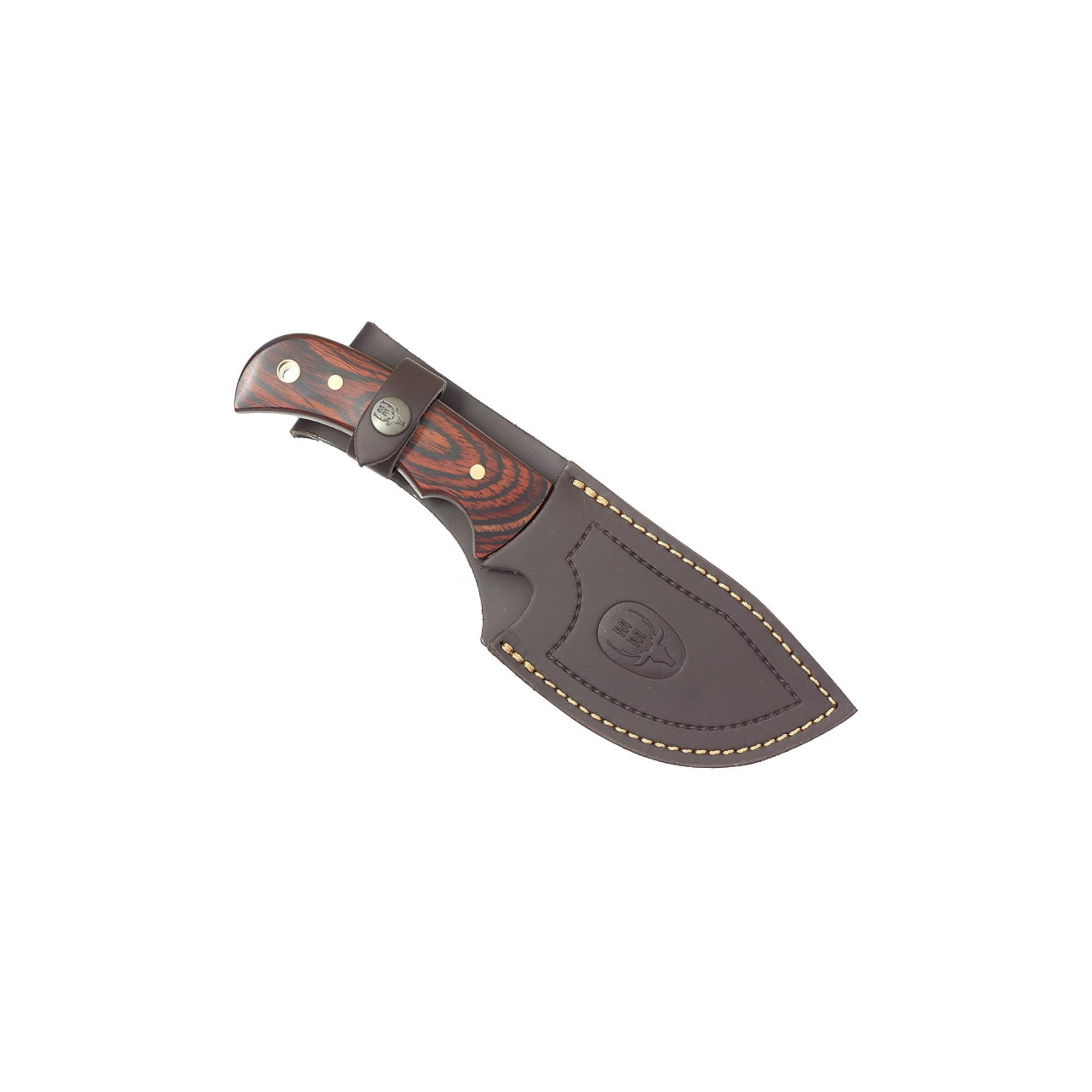 Muela GRIZZLY-12R Cuchillo de Caza con Hoja fija de 12 cm en Acero MoVa y Empuñadura de Madera Coral. Fabricado en España | Ideal para Caza,Supervivencia, Outdoor y Bushcraft | LO TRINCO YO