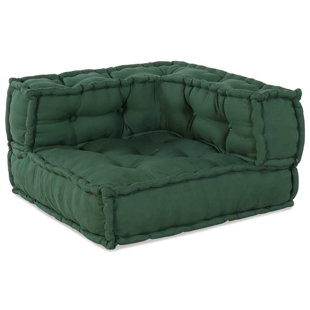 Hothingwell Sofá Modular 2 Plazas de Tela Verde 140x70x36 | Algodón Suave, Relleno de Espuma, Reconfigurable, Ideal para Sala y Porche