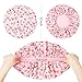 Shower Cap for Women Terry Lined Bath Cap Large Reusable Waterproof Elastic Band Pink Shower Caps for Long Thick Hair Soft Bath Shower Hair Caps