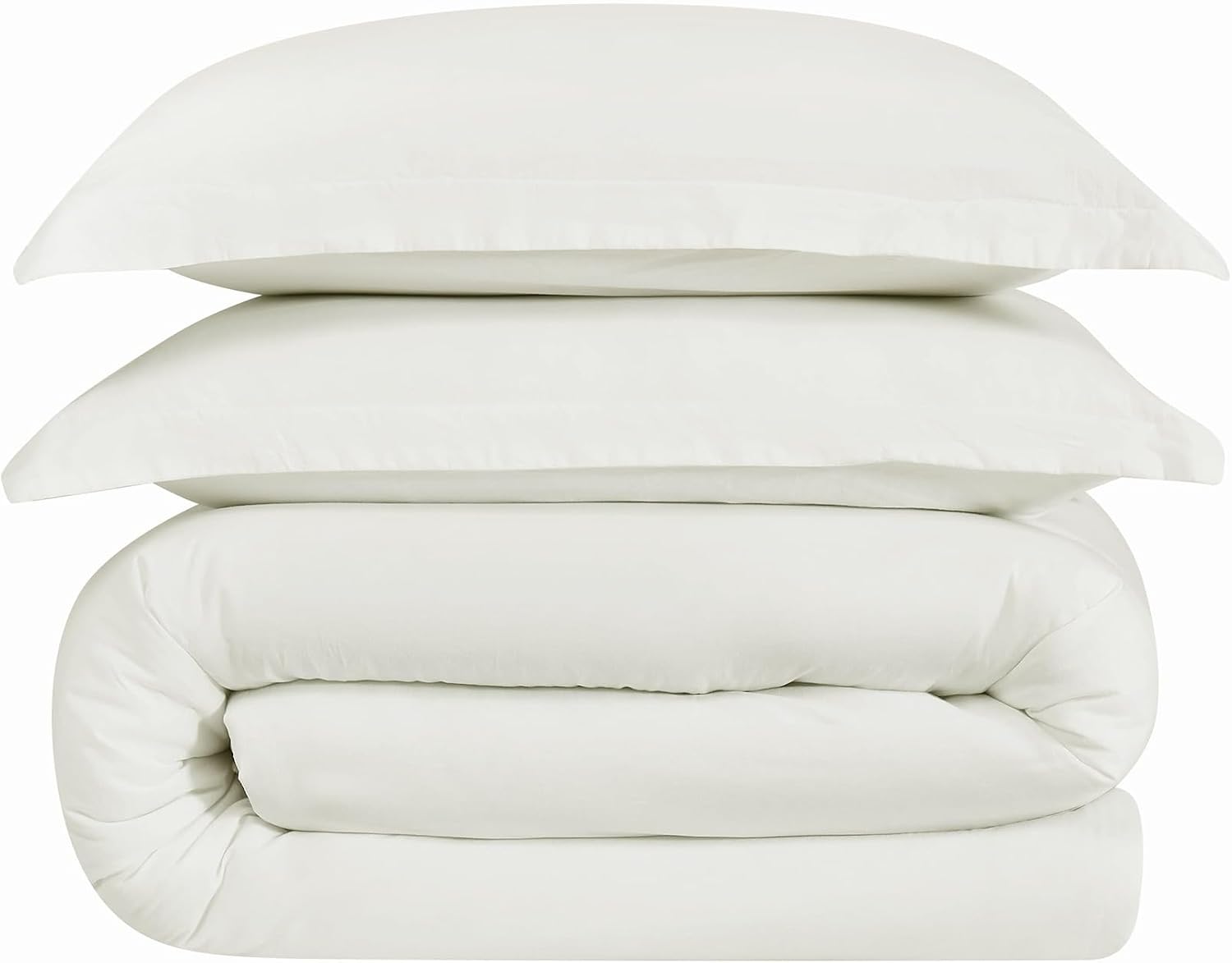 Frye Vintage Washed 100% Cotton 3-Piece Full/Queen Comforter Set in White, Solid Color, Oeko-TEX Certified