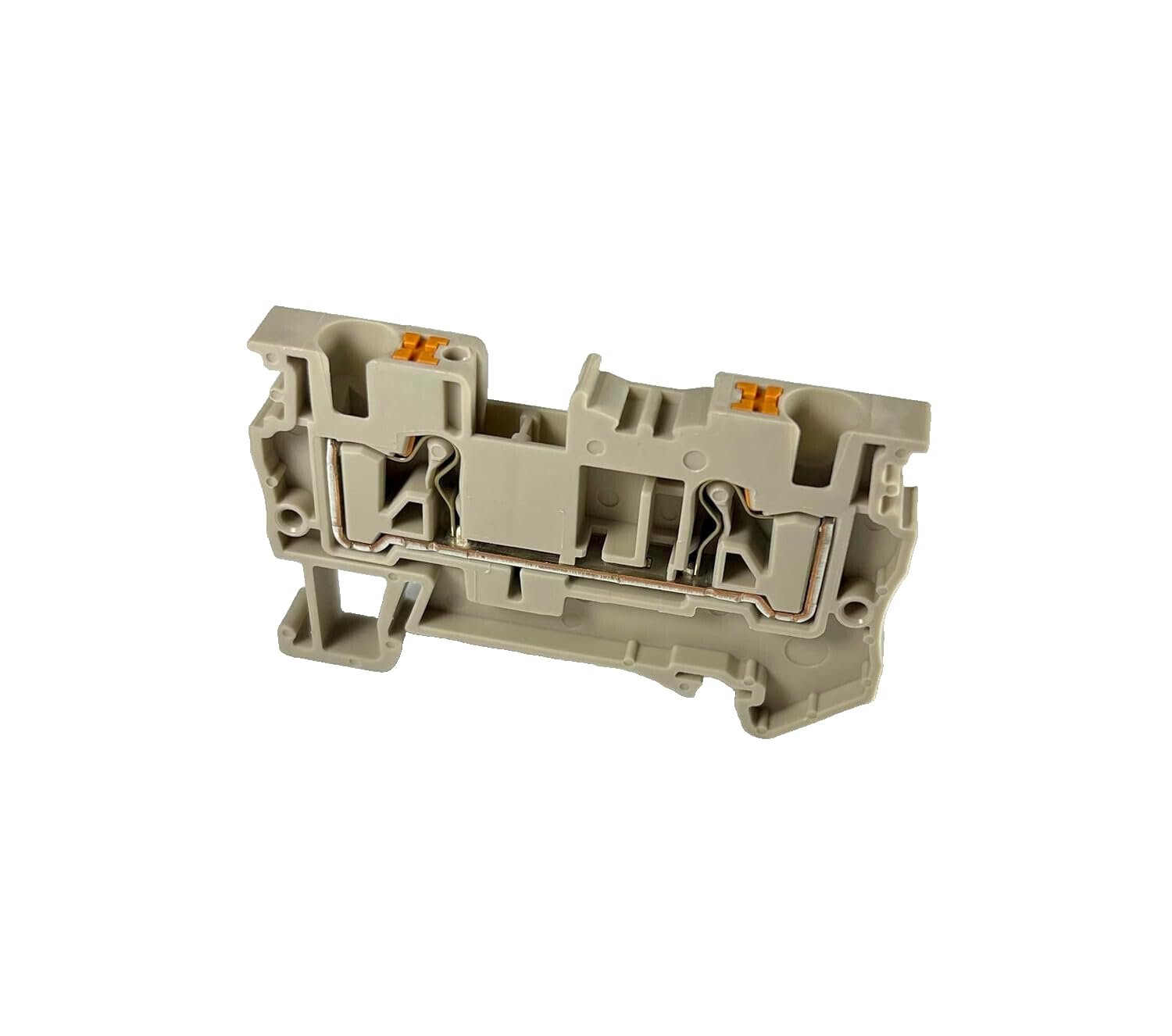 DP4N DIN Rail Terminal Block Dinkle International Connector Push-in UL 600V 20A 12-26AWG Pack of 50 Beige Single Level