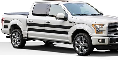 Miniatura 2 de Calcomanías de vinilo para Ford F150, diseño de rayas deportivas, para Ford F150, color negro brillante