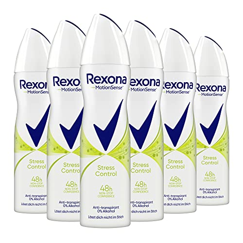 Rexona MotionSense Deo Spray Stress Control Anti-Transpirant mit 48 Stunden Schutz gegen Körpergeruch und Achselnässe 150 ml 6 Stück Cover