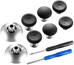 eXtremeRate Black 4 in 1 Metal Magnetic Thumbsticks Joysticks Swap Replacement Parts With T8H Cross Screwdrivers Repair Tools for Xbox One Xbox One Elite Xbox One X S Xbox Series S X for PS4 for PS4 Slim for PS4 Pro Game Controller