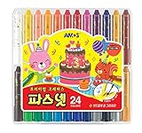 Amos Premium Non-toxic Silky Crayon Pasnet 24 Colors