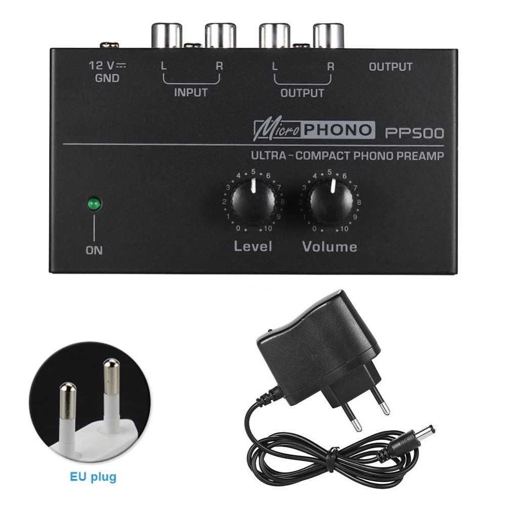 Preamplificatore PP500 Interfaccia Phonograph Phono Home Audio Stereo Metallo Regolatore Volume Giradischi