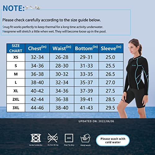 Goldfin Womens Wetsuit Top, 2Mm Neoprene Wetsuit Jacket Ladies Long Sleeve For Water Aerobics Diving Surfing Kayaking (Update Black/Stripes, L) #TOP1