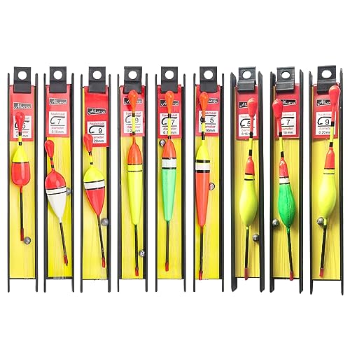 Flotteur Truite 9 Pièces Flotteur En Bois De Balsa Truite Bouchon Ensemble De Pose De Pêche Avec Fil à Plomb, Ligne De Pêche Et Crochet (5#,7#,9#) Pour Poissons Communs, Truites, Anguilles, Sandres