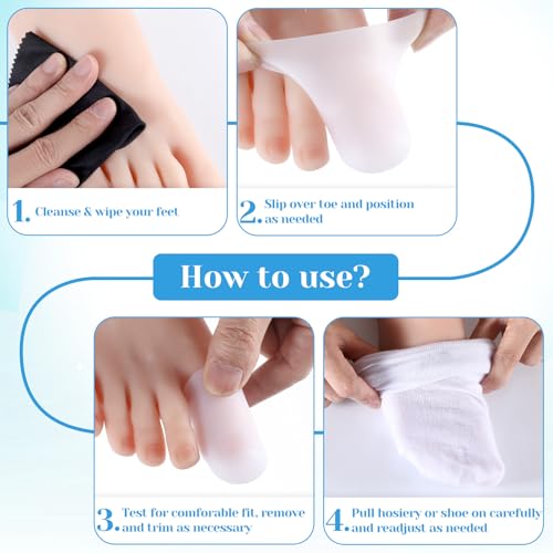 Image of simarro 14 Pieces Big Toe Protectors, Silicone Toes Protectors for Men and Women, Toe Anti-Friction Rubber Sleeves Made of Elastic Fabric, Protect Toes from Friction and Relieve Pressure (White)