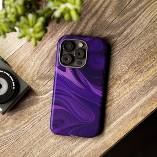 Motif vague abstraite violet coque rigide premium iPhone 15 Pro - 3