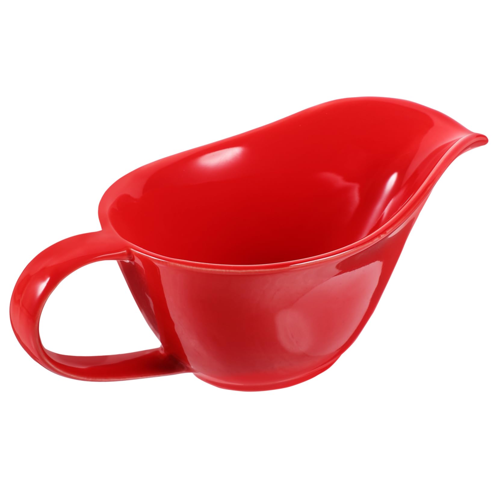 BRIGHTFUFU Ceramic Sauce Boat Small Milk Kettle Gravy Serving Boat Creamer Pitcher Serving Sauce Pitcher Gravy Sauce Boat Mini Pitcher Dipping Sauce Holder Milk Sauce Kettle Red Ceramics