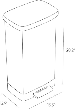 Curver Deco Bin 50 Liter Perfect for Household Use Indoor for Garbage Disposal, Black/Silver