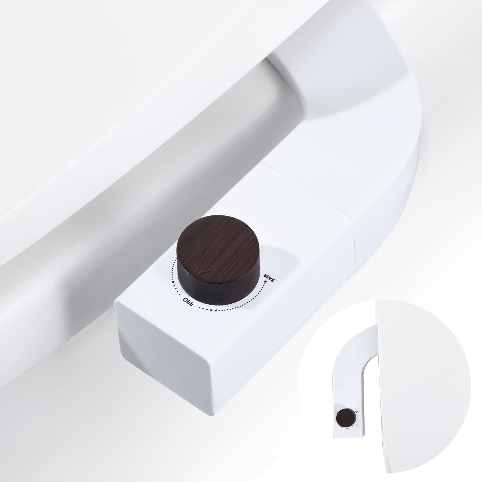 Gappo Bidet Attachment for Toilet- Upgrade Bidet Easy Left/Right Hand Control, Non-Electric Bidet Toilet Seat Attachment with Adjustable Water Pressure, Dual Nozzles (Feminine & Rear Wash), Bamboo