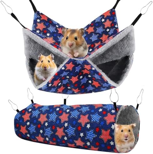 IIRC Hamaca para conejillo de indias, túnel, accesorio para hámster, juguete para cobayas, hamacas para hámsters, hurones y otros animales pequeños