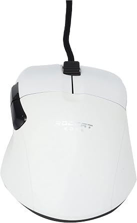 ROCCAT Kone Pro Wired Gaming Mouse, White/White, Optical/19K/Optical Switch/Side Buttons/Lightweight 2.3 oz 66 g, PTFE/Reflex/RGB, German Design