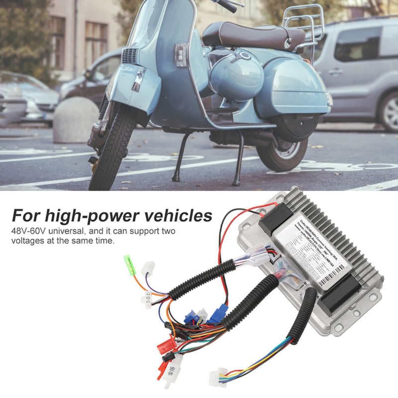 Centralina Monopattino Elettrico 36V 48V 60V 72V 500/1000W Controller Brushless Guscio In Alluminio Bicicletta Elettrica Scooter E-Bike 3 Modalità Regolatore Di Velocità A Onda Sinusoidale Centralina