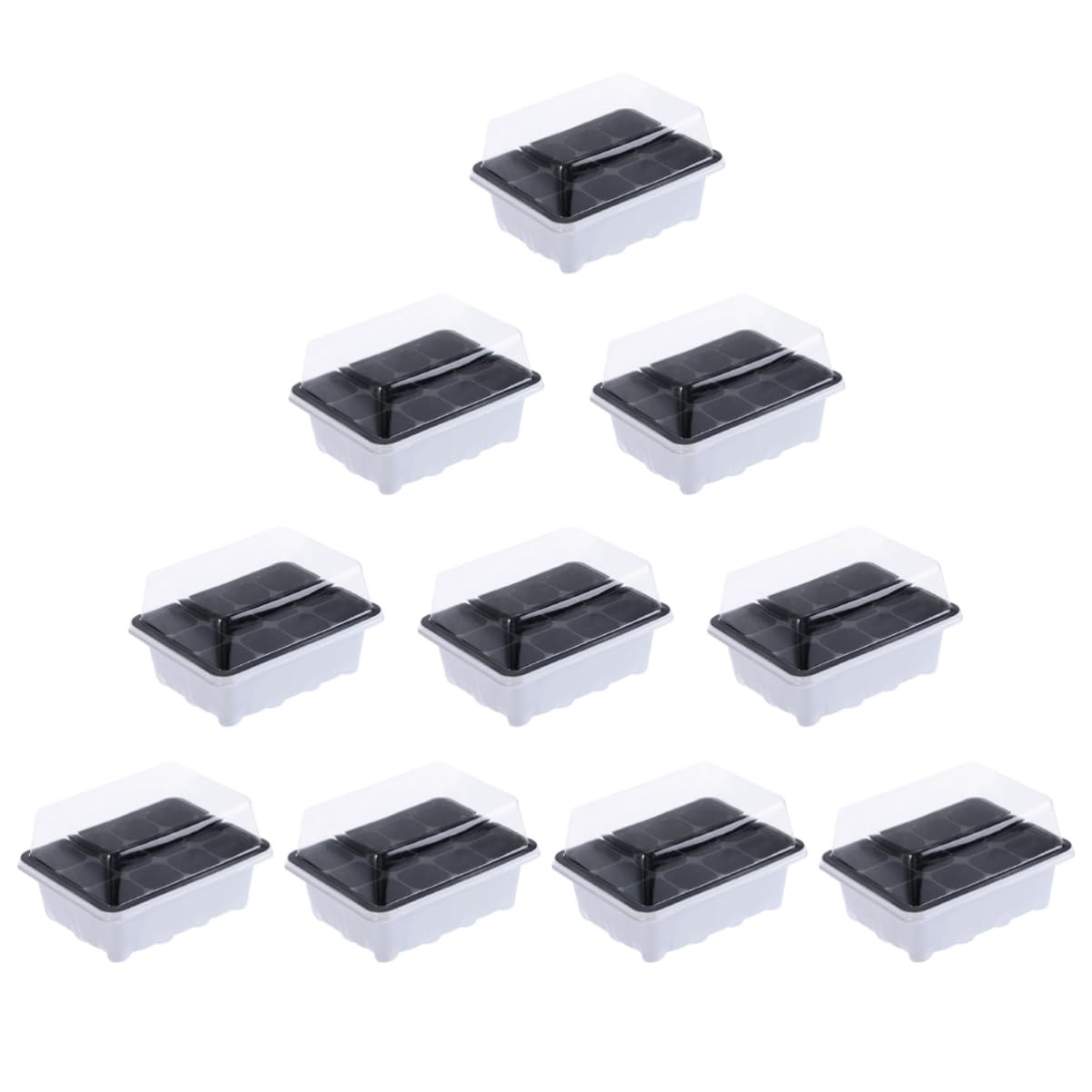 BESPORTBLE Vaschette Semenzaio 10 Confezione 12 Celle Plastico Bianco | Pervious To Light, Drain Holes e Proper Drainage, Gardening per Small Plants e Peppers