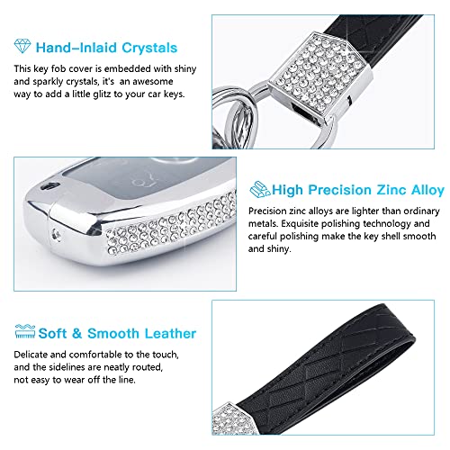 1797 Key Fob Cover For Mercedes Benz Keychain Car Remote Case Protector Sedan Wagon Coupe Cabriolet Bling Interior Accessories For Women Men Zinc Alloy Silver #TOP4