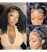 IFTIME Deep Wave Lace Front Wigs Human Hair 16inch Deep Curly 13x4 Transparent Lace Front Wigs Hu...