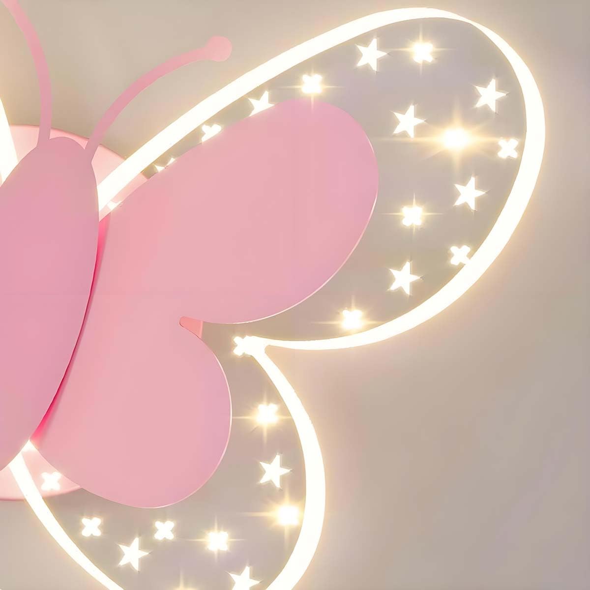 AoLa 12W LED Wandleuchte mit Schalter Dimmbar Schmetterling Wandlampe Kinder Nachttischlampe mit Kabel Nachtlicht Modern Wandbeleuchtung mit Fernbedienung Innen Wandleuchte für Kinderzimmer