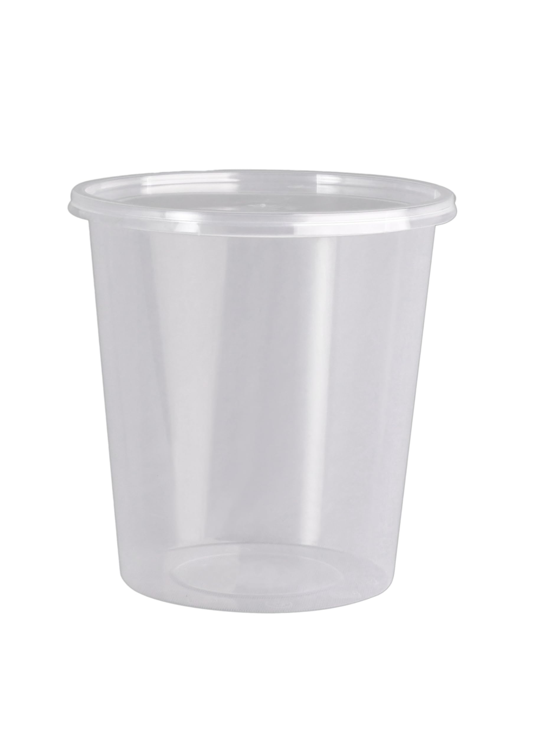 PackwellMicrowave Round Shaped Container with Lid 250-Pieces, 750 ml Capacity, Clear