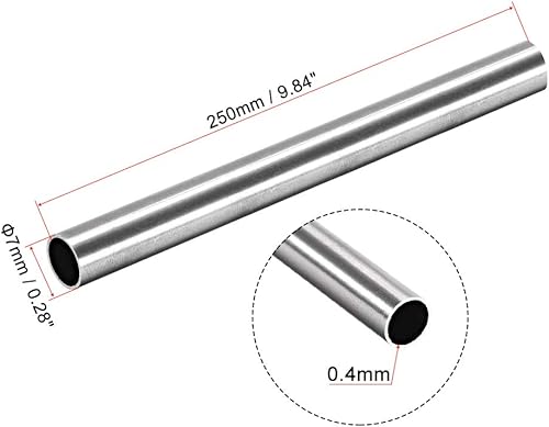 Miniatura 2 de uxcell Tubo redondo de acero inoxidable 304 0.276 in OD 0.016 in espesor de pared 9.843 in de longitud Tubo recto sin costura 4 piezas