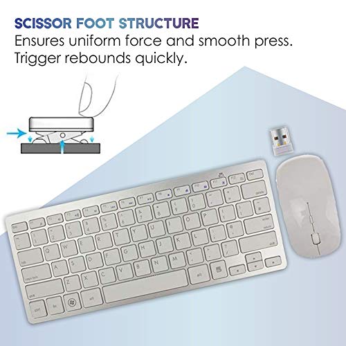 Image of BRIX Wireless Mini Keyboard and Mouse Combo Set (White)