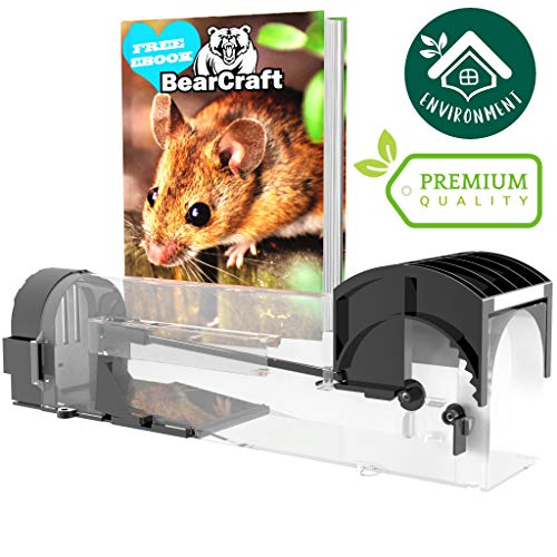 BearCraft Lebend Mausefalle mit **Gratis eBook** | Transparente und Wiederverwendbare Rattenfalle | Nagetierfalle mit Belüftungslamellen für effizienten Fangerfolg