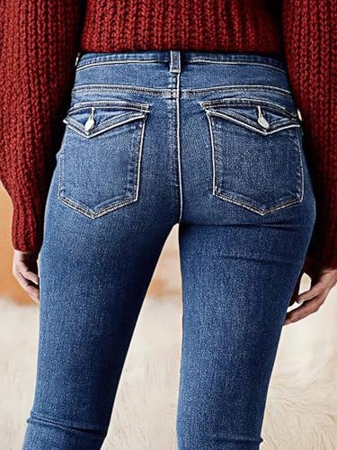 Image of Flamingals Womens High Rise Butt Lifting Curvy Skinny Jeans | Double Button,Tummy Contrl,Slim Fit, Stretchy Denim, Casual Wash, Daily, Work Office, Weekend, Travel, 2026 Trendy